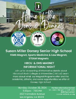 HBCU & DHS Magnet Information NightFlyer